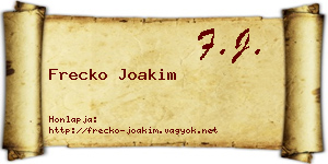 Frecko Joakim névjegykártya